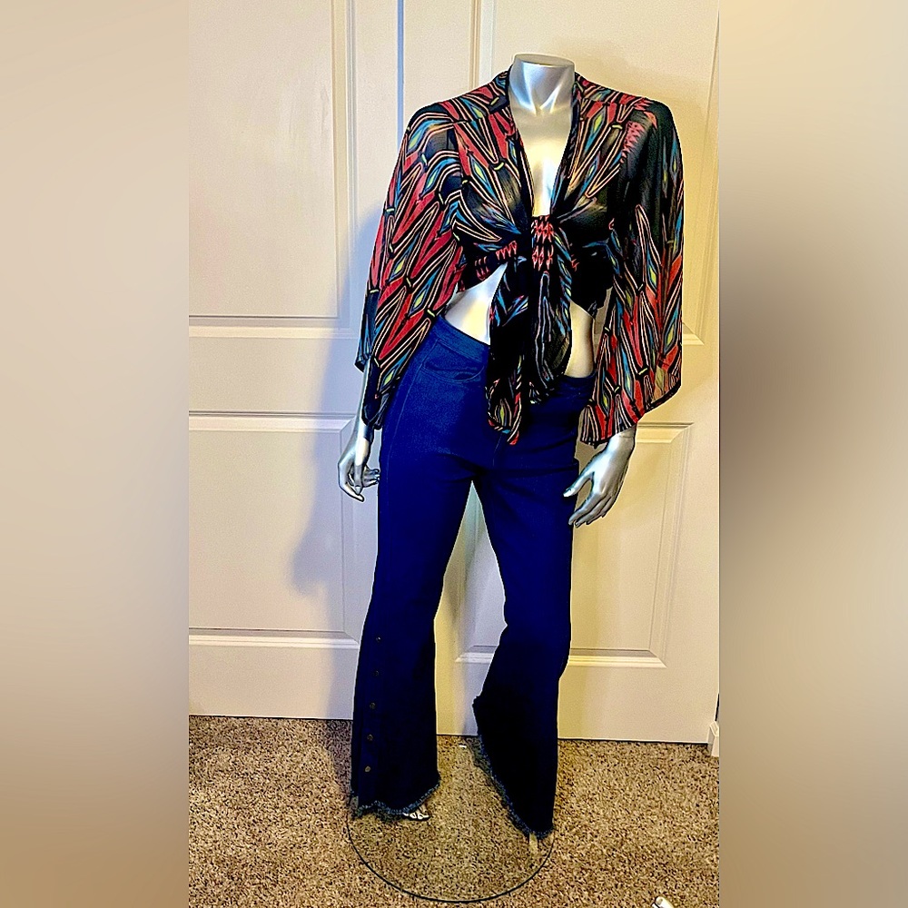 Jealous Tomato jeans 5 button down sides  M